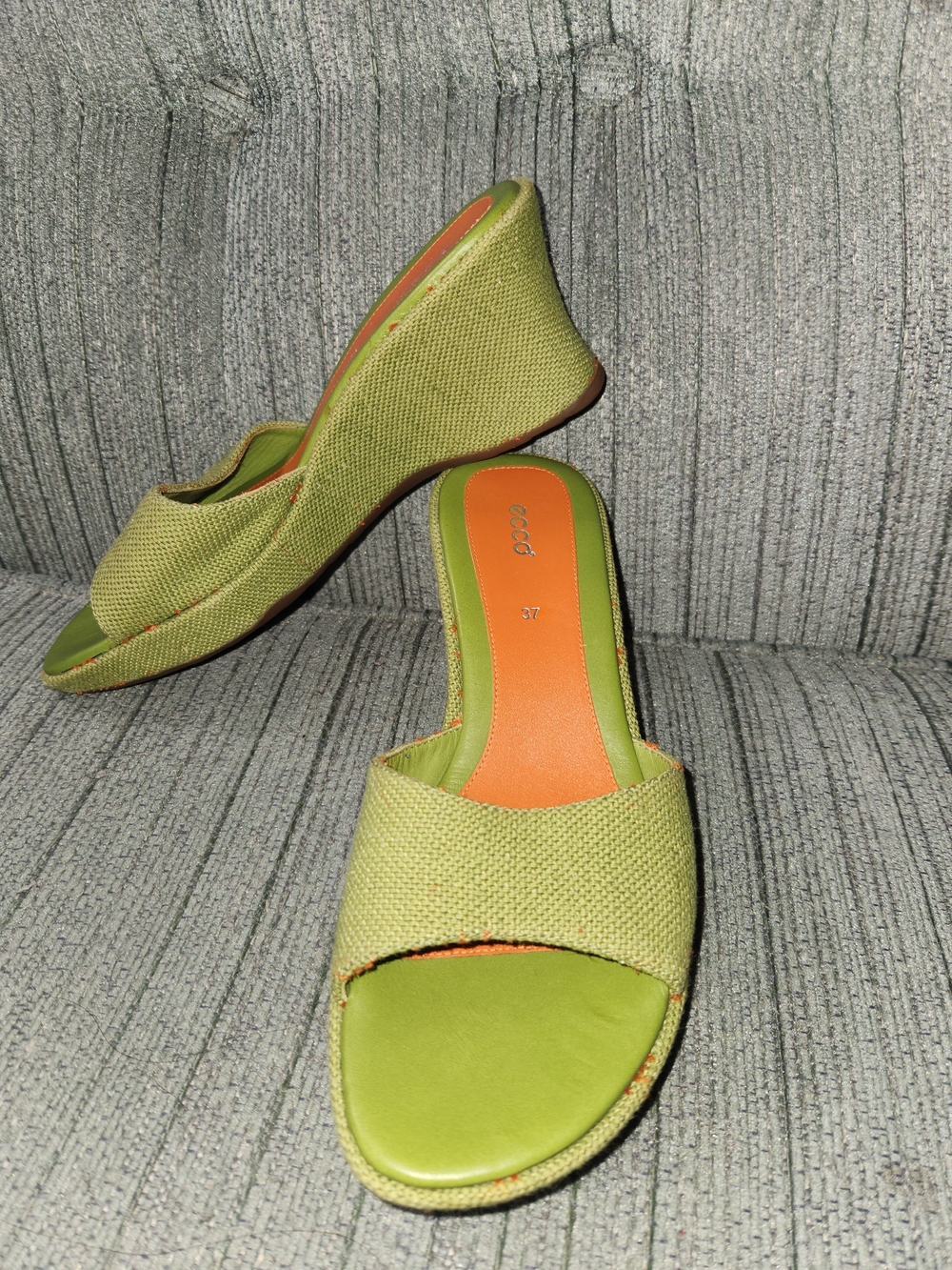 🍉Ecco Lime Green Wedge Slide Sandals